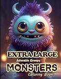  Extra Large Adorable Creepy Monsters Coloring Book: 110 Coloring Book for Cute and Creepy Coloring Pages for Adults and Teens Stress Relief and Relaxation
