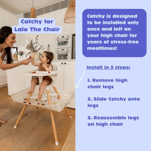 Image of CATCHY - High Chair Food Catcher - Compatible with Lalo the Chair | High Chair Food Catcher - High Chair Sold Separately - Baby & Toddler Food & Mess Catcher - Under High Chair Accessory