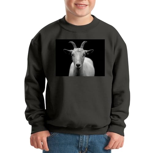 Sweatshirt enfant motif bouc imprimé nature en coton doux