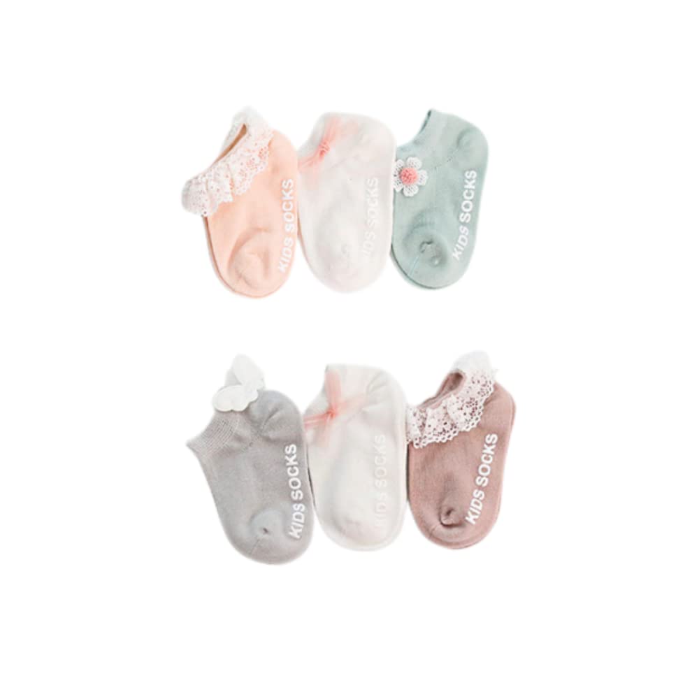 Feifei's Bow Women's Set02 6-12 Months 6 Pairs Toddlers Baby Girls Kids Tutu Flower Wings Bows Party Costume Cotton Socks Newborn Infant (Set02 6-12 Months)