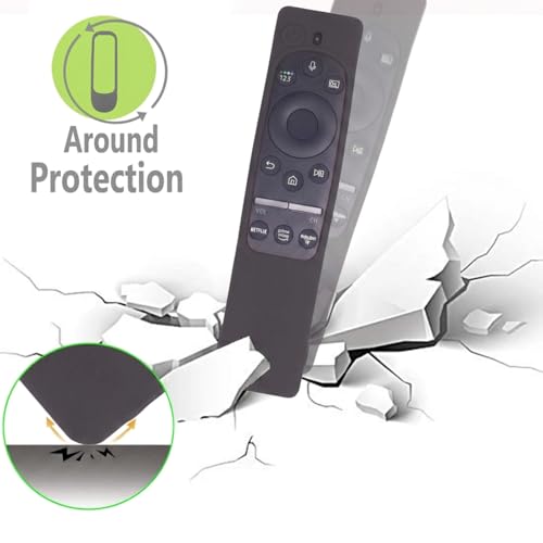 Image of Silicone Tv Remote Cover Compatible with Samsung Smart TV Remote BN59-01312A QLED 8K 4K Protective Cover with Loop - (Remote Control not Included) (Dark Grey - Style 9)
