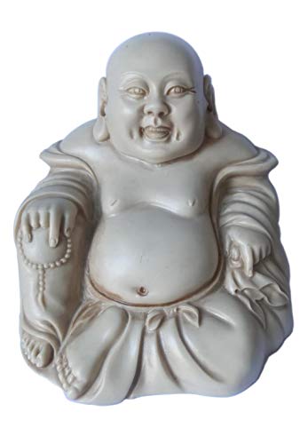 Eurofusioni Fat Buddha Lucky Charm figurka talizman dla bogactwa i dobrobytu - Śmiejący się Budda, mały ręcznie malowany statuetka z żywicy - wys. 11 cm