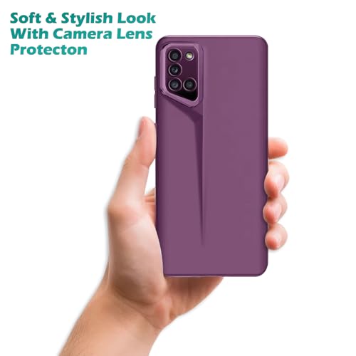 Image of Amazon Brand - Solimo Ultra-Thin Blade Runner Series Matte Finished Camera Protection Soft Back Cover for Samsung Galaxy A31 - Purple
