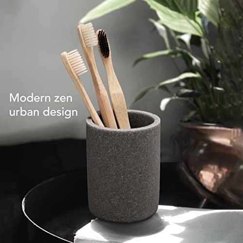 Stone Grey Toothbrush Holder For Bathroom Tooth Brushing Holder Toothbrush Holders For Bathrooms - Sandstone Bathroom Organizers #TOP2