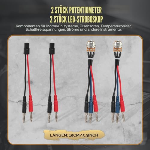 AUTOOL 68 Stücke Messleitungen für Digitales Multimeter, Messleitungen Prüfkabel Kit mit multimeter messspitzen, 4mm Bananenstecker Kabel, Krokodilklemmen, 20cm Jumper Kabel