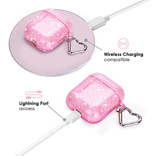 Velvet Caviar Clear Airpod Case Compatible With Apple Airpods 1/2 (Pink Stardust Glitter) #TOP4