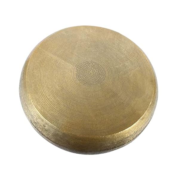 Casa Moro Orientalischer XXL Couchtisch Safaga Gold Ø 98cm mit Hammerschlag | Shisha Lounge Tisch rund aus Aluminium… – Bild 5