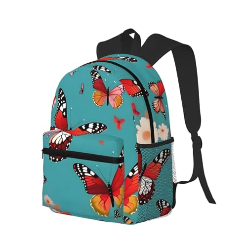 Mochila cómoda Hen Flying Butterflies ligera y resistente al agua que alivia tu espalda 2