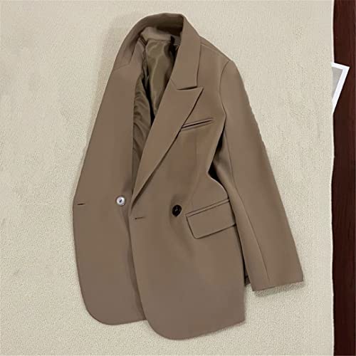 Women Blazer for Long Sleeve Oversized Jacket Lapel Double Breasted Office Casual Suits Coats2