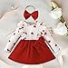Baby Girl Christmas Dress Holiday Outfits Fashion with Bowknot Lovely Kids Cloth Xmas Costume for New Year Party Dressing up, 6 to 9M