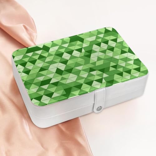 Boîte à bijoux motif triangle vert, coffret idéal pour vos colliers - 3