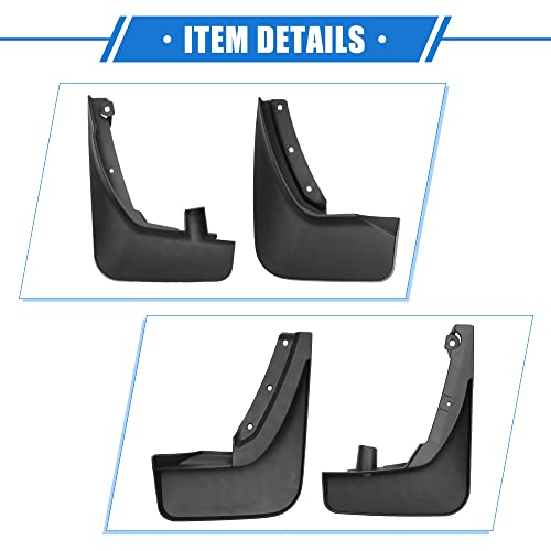 Image of Mud Flaps Kit Compatible for Ford Explorer 2020-2024, Quality Plastic Black Front and Rear Splash Guards