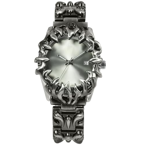 BARAMON Watch for Men Retro Fashion Vintage Wristwatch Casual Gothic Steampunk Quartz Analog Hand Watches Hip Hop Cool Alien Y2K Male Clock