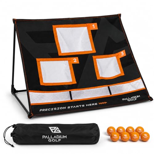 Palladium Golf Chipping Net - Heavy Duty, Outdoor and Indoor Golf Practice Net - Includes 8 Foam Balls and Storage Bag