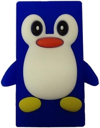 My8 New Lovely Penguin Silicone Rubber Soft Case Protector Cover Shell Fit for Apple iPod Nano 7 (Dark Blue)