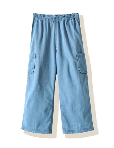 Image of Amazon Brand - Symbol Girl's Lightweight Denim Loose Pants