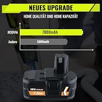 JKSOVIA 1 Stück 7.0Ah Ersatzakku für Ryobi 18V ONE+ Akku-Werkzeuge - Li-Ion mit LED-Anzeige, Kompatibel mit Ryobi 18V Akku P104 P105 P107 P108 RB18L40 RB18L50 – Ansicht 5