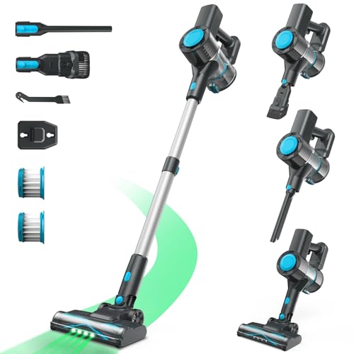 Image of Cordless Vacuum Cleaner, Powerful Lightweight Stick Vacuum with Self-Standing, Anti-Tangle, 8-in-1 Rechargeable Vacuum Cleaners for Home, Hardwood Floors, Carpet, Pet Hair