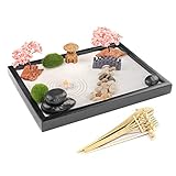 Zen Garden kit - Japanese Zen Garden Accessories with Bamboo Tools, Mini Zen Garden for Desk -...