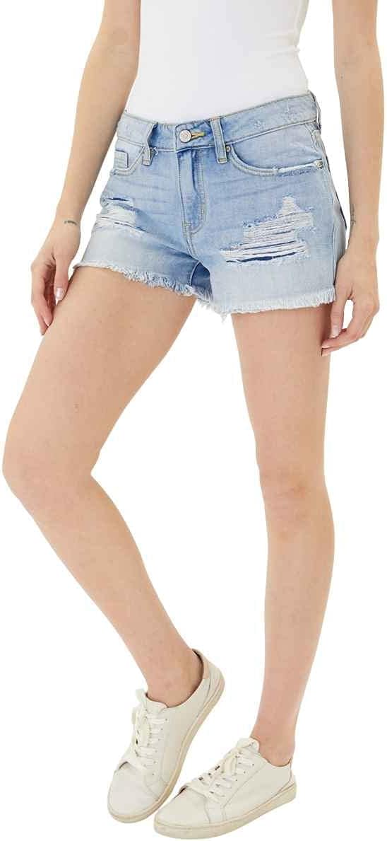 Kan Can Women's Mid Rise Distressed Denim Shorts - KC8377 - Image 3