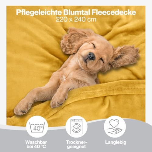 Blumtal Kuscheldecke flauschig - Oeko-TEX zertifizierte Fleecedecke 220x240 cm - Wohndecke 220x240 cm - Decke Couch Wohn- & Kuscheldecke… – Ansicht 3