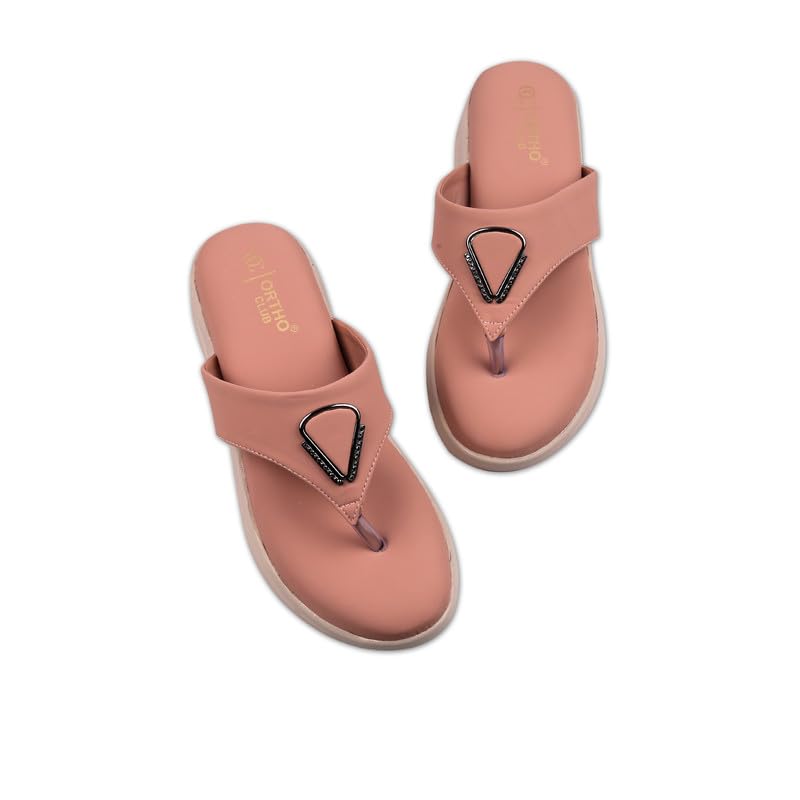 Image of ORTHO CLUB Women's Orthopedic Comfort Sandals - Soft Cushion Footbed, Anti-Slip Sole, Stylish Toe-Ring Design - Lightweight Sandals for Women & Girls