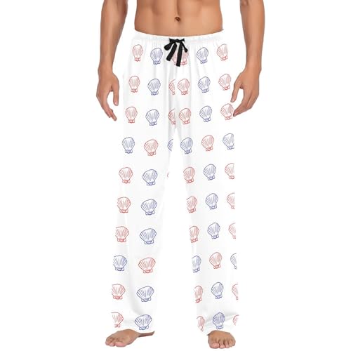 Men's Color Shell Pajama Pants with Pockets - Straight Fit Cotton Sleep Bottoms for Lounge & Nightwear#1722