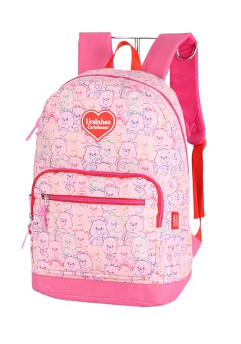 Mochila Costas Escolar p/Laptop Ursinhos Carinhosos Licenciada - Rosa