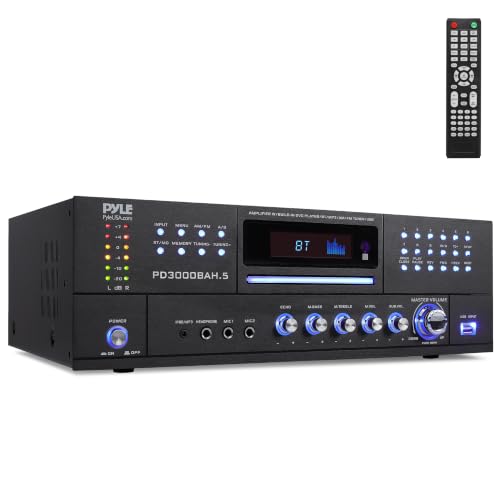 Pyle Home Theater Amplifier - 4000 Watt Wireless BT Streaming Audio/Video Receiver System with...