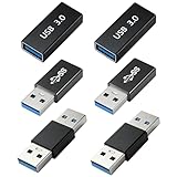 6 Stück USB 3.0 Kupplung Adapter, 5Gbps USB A Stecker zu Stecker, Buchse zu Buchse, Stecker zu Buchse, Geschlechtskonverter Brückenverlängerungsstecker für U Stick, Kabel, Laptop, Tastatur usw