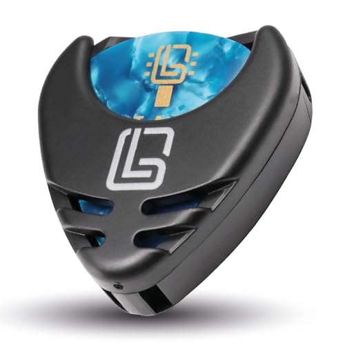 Guitar Lab Guitar Pick Holder with Adhesive Backing – With 10 FREE Celluloid Picks (0.46mm, 0.71mm, 0.96mm...
