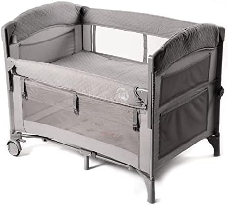 BabyWombWorld Premium 2-in-1 Baby Bed Bedside Sleeper & Portable Crib Cot - Grey