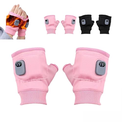 Guantes sin dedos calentados con batería nnOuOnn USB para invierno de hombre y mujer