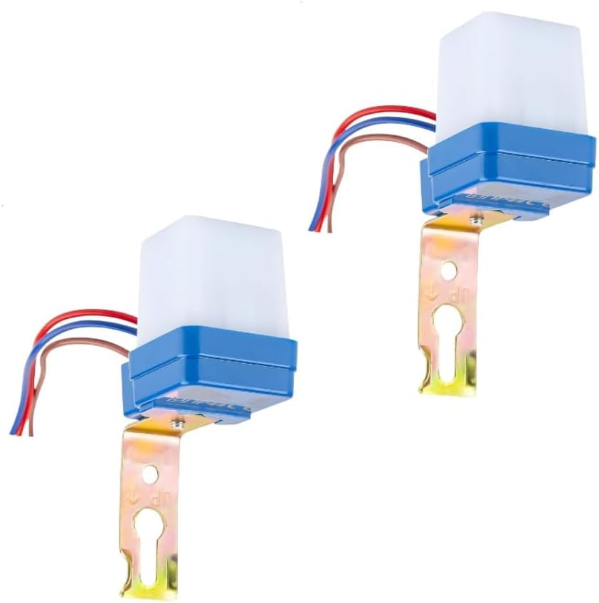 Waterproof 230Volt Auto Day/Night on and Off Photocell, LDR Sensor Switch for Lighting 2 Pieces Pack
