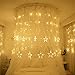 Christmas Decorations Stars Curtain String Lights with Remote, 138 LED Decoration Lights for Indoor/Outdoor, 8 Flashing Modes Fairy Lights for Bedroom, Wedding, Bedroom, Party, Holiday, Warm White