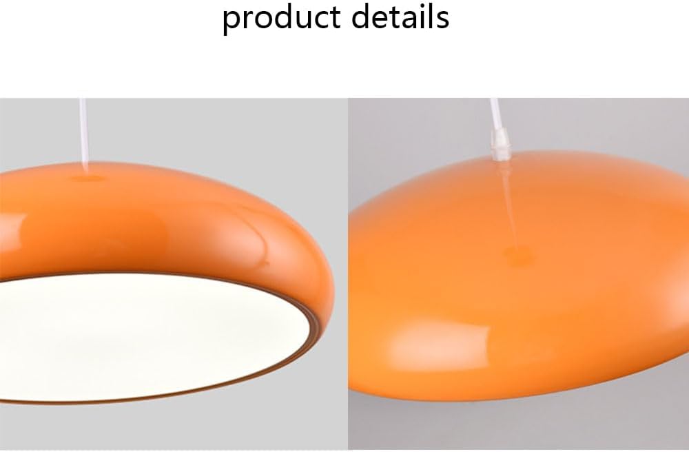 Ceiling Mounted Light Italian Style Dining Table Led Hanging Pendant Orange Vintage Pendant Light Fixture Large Dome Chandelier for Kitchen Island, Hallway, Dining Room, Bedroom