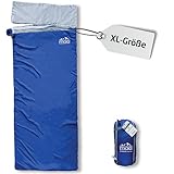 MIQIO® 2in1 Großer XL Sommer Schlafsack für Erwachsene | Kompressionssack für kleines Packmaß | Für Camping, Outdoor, Festivals | Deckenschlafsack und XL Reisedecke in einem | Koppelbar