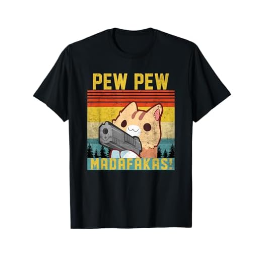 Pew Pew Madafakas Cat Vintage Funny Animal Lovers Meme Regalos Camiseta
