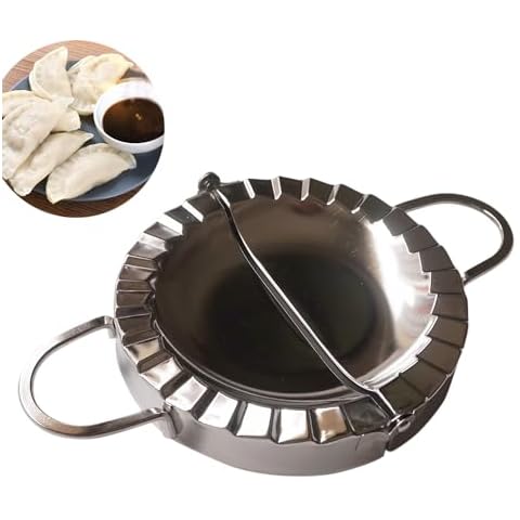 Proshopping 6 Inch Chinese Dumpling Maker Empanda Press, Stainless Steel Large Ravioli Maker, Pastry Tools, Jiaozi Maker, Dough Cutter for Pocket Pie, Pierogi & Hand Pie Cover