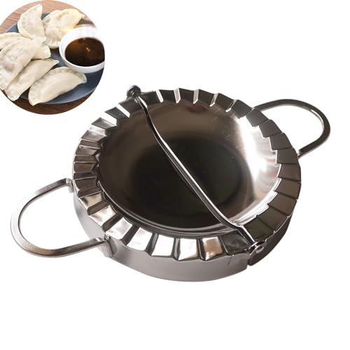 Proshopping 6 Inch Chinese Dumpling Maker Empanda Press, Stainless Steel Large Ravioli Maker, Pastry Tools, Jiaozi Maker, Dough Cutter for Pocket Pie, Pierogi & Hand Pie