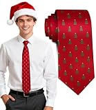 Fineknot Christmas Ties for Men, Xmas Neckties, Formal Mens Ties for Festival, Holiday and Party, Christmas Tree Style Neck Tie