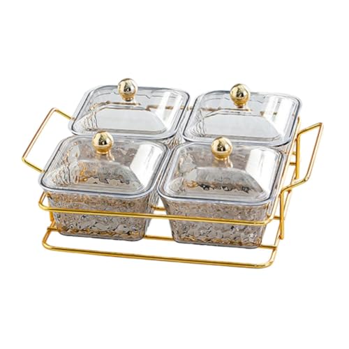 Contenedor para bocadillos con tapa y 4 compartimentos para dulces 7
