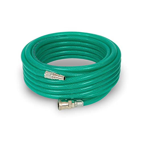 EBERTH Tubo per aria compressa 10m, tubo per compressore con diametro 10mm x 14mm (interno x esterno), attacco rapido 3/8 e pressione di esercizio di 24 bar, Accessori per pistola ad aria compressa