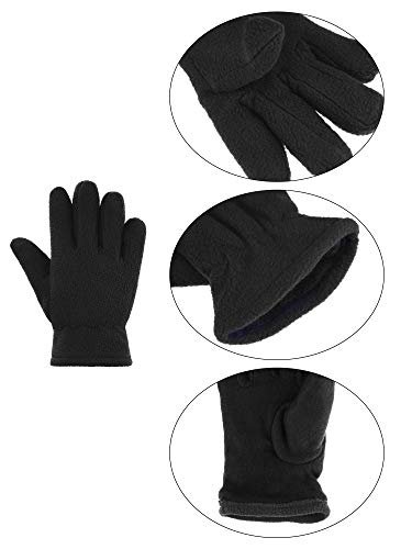 SATINIOR 3 Pairs Kids Fleece Winter Gloves Warm Full Fingers Gloves for Boys Girls Snow Outdoors Activities Supplies3