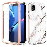 【Protección de 360 ​​grados】 Esta funda a prueba de golpes para iPhone X/XS se ajusta perfectamente y ofrece protección de 360 ​​grados y es compatible con iPhone X/XS de 5,8 pulgadas. Gracias al diseño de dos partes de la funda, todos los bordes, así como la parte posterior y la pantalla de su teléfono, están completamente protegidos.