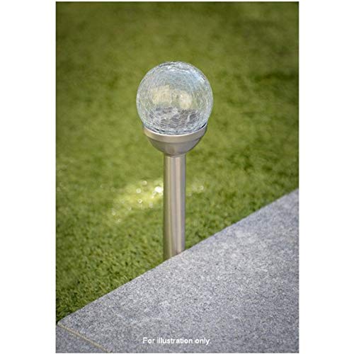Solar Powered Crackle Ball Solar Post Colour Changing LED Light No Wiring Required - Install Anywhere Height: 34cm (Approx.)