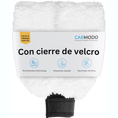 CARMODO® Guante de Microfibra Ultra Suave para el Lavado del Coche - Extremadamente Absorbente - Elimina la Suciedad persistente Fácilmente
