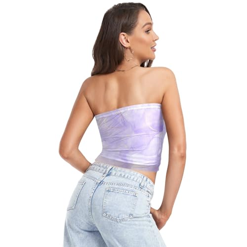 Bandeau Bra Padded Tub Tops for Summer Nursing Womens Boob Tube Top Sexy Plaid Purple Black2