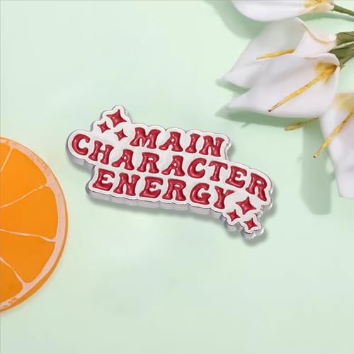 Image of Main Character Energy Theme Pin Cute Pins for Bags Funny Enamel Pins Stylish Pins for Clothing, Bags and Lanyards
