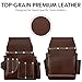 AP-LEATHER PRO-19 100% Genuine Full Grain Leather Tool Belt/Pouch/Bag, tool belt with suspenders, Comfort Back Support Tool Pouches With Suspenders (Chocolate Brown)